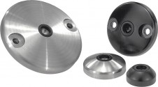 Ocelová základna – Kruhové základny ke kloubovým nožkám ze zinkové slitiny nebo z nerezu