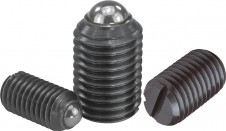 Pružné tlačné opěrky – Pružné opěrky s drážkou a kuličkou, ocelové