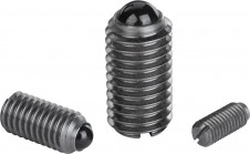 čepy s kuličkami – Pružné tlačné opěrky s drážkou a keramickou kuličkou, nerezové