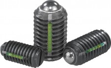 čepy s kuličkami – Pružné opěrky s drážkou a kuličkou, ocelové, pojistka LONG-LOK
