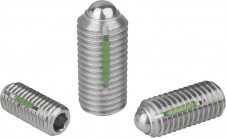 čepy s kuličkami – Pružné opěrky s vnitřním šestihranem a kuličkou, nerezové, pojistka LONG-LOK
