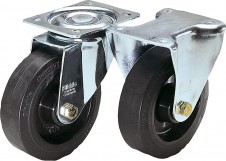 Kolečka a pojezdová kola – Otočná a pevná pojezdová kolečka z ocelového plechu standardní provedení