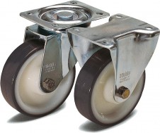 Kolečka a pojezdová kola – Otočná a pevná pojezdová kolečka z ocelového plechu standardní provedení