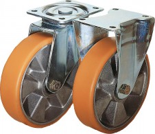 Kolečka a pojezdová kola – Otočná a pevná pojezdová kolečka z ocelového plechu středně těžké provedení