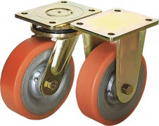 Kolečka a pojezdová kola – Ocelová svařovaná otočná a pevná kolečka těžké provedení