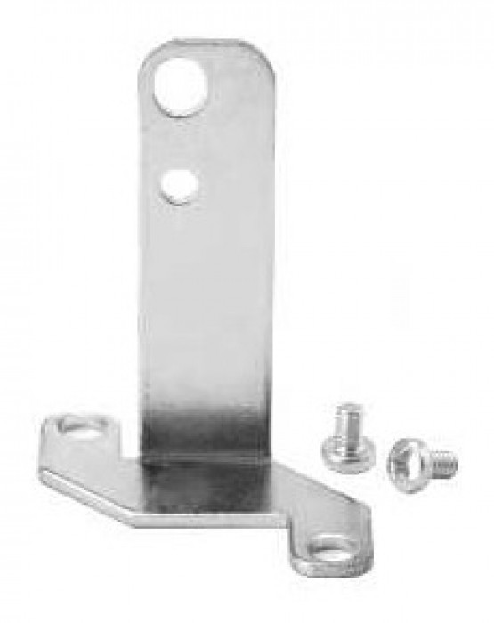 Vertical mounting foot bracket for valves with outlets on the body