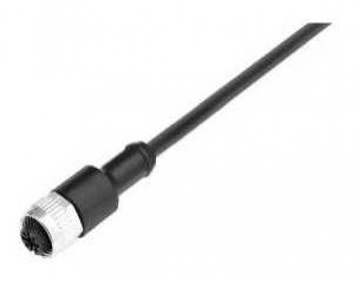 Cable with straight female connector M12 8 poles