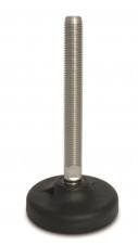 Plastová základna - šroub z nerezové oceli – Stavitelné nohy Ø 83, 30° výkyvný šroub, nerez