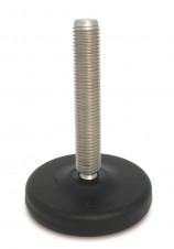 Plastová základňa - skrutka z nerezovej ocele – Nastaviteľné nohy Ø 123, nízky profil, 30° výkyvná skrutka, nerez
