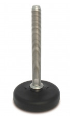 Plastová základňa - skrutka z nerezovej ocele – Nastaviteľné nohy Ø 83, nízky profil, 16° výkyvná skrutka, nerez