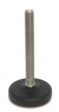 Plastová základňa - skrutka z nerezovej ocele – Nastaviteľné nohy Ø 103, nízky profil, 16° výkyvná skrutka, nerez