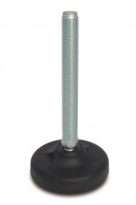 Plastová základna - šroub z nerezové oceli – Stavitelné nohy Ø 83, 30° výkyvný šroub, ocel