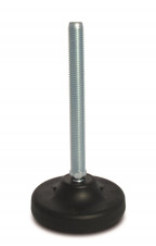 Plastová základna - šroub z nerezové oceli – Stavitelné nohy Ø 103, 30° výkyvný šroub, ocel