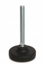 Plastová základna - šroub z oceli – Stavitelné nohy Ø 123, 30° výkyvný šroub, ocel