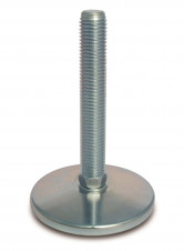 Ocelové nožky - střední zatížení – Ocelové stavitelné nohy Ø 100, pevný šroub s výkyvem 5°, pozink