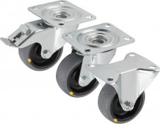 Guľové kladky – Řídicí a pevná pojezdová kolečka z ocelového plechu elektricky vodivá standardní provedení